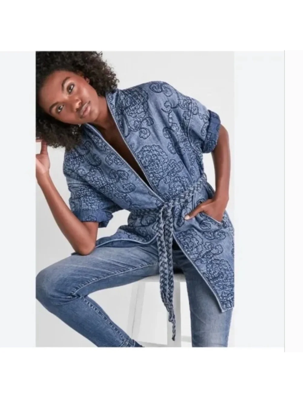 Lucky Brand quilted denim kimono. Woman’s size small